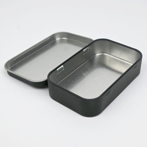 Ready Stock Hinged Lid <b>Tin</b> Box Solid Color One‑Piece Flip Top Tinplate Container For Throat Lozenge Card <b>Storage</b> Candy Packaging - Product Image 5