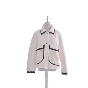 <span class=keywords><strong>Manteau</strong></span> <span class=keywords><strong>court</strong></span> en fausse fourrure bouclée pour <span class=keywords><strong>femme</strong></span>, couleur camel, boutonné devant, vêtement d'extérieur en peluche pour l'hiver - Product Image 3