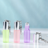 Flacon Roll-on Cylindrique en Verre Coloré 5ml 10ml avec Bouchon Porte-clés pour Huile Essentielle/Parfum – Emballage Cosmétique – Vente Flash