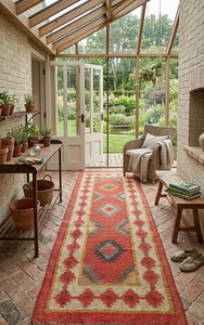 Southwestern Geometric Boho Wool Jute <b>Runner</b> <b>Rug</b> Handwoven Tribal Carpet Accent for Bedroom Living Room Hallway Entryway Home De - Product Image 5