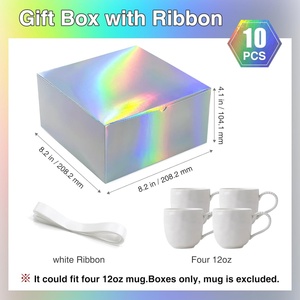 Caja de Regalo de Lujo Ecológica con Logotipo Personalizado, Papel Holográfico y Cintas - Product Image 2