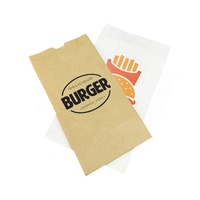 Vente en gros de sac en papier artisanal pour la boulangerie/gâteau/dessert/pain Sac à fond carré en papier kraft SOS blanc et brun pour l'emballage alimentaire
