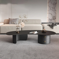 Table basse de luxe légère artisanale de style italien maison moderne design irrégulier noix de cajou noires pour petits meubles