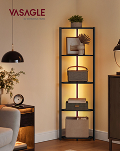 <span class=keywords><strong>VASAGLE</strong></span> <span class=keywords><strong>Étagère</strong></span> d'angle à 5 niveaux Bibliothèque avec lumières LED réglables <span class=keywords><strong>Étagère</strong></span> <span class=keywords><strong>de</strong></span> <span class=keywords><strong>rangement</strong></span> avec cadre en acier pour salon chambre à coucher étude - Product Image 2