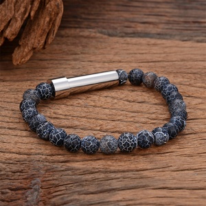 Pulseras de Acero Inoxidable con Cuentas de Ágata, Diseño Moderno y de Lujo, Unisex, 19 cm, Regalo, Alta Calidad 2025 - Product Image 2
