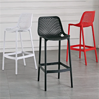 Chaise de bar haute en plastique durable, style industriel moderne, mobilier de restaurant, Harry Bertoia, cadre en plastique stable, tabouret de bar de cuisine en plastique