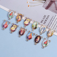 15.5x22.7mm Style Religieux Triangle Vierge Marie Médaille Chapelet Principalement en Alliage Mode Pendentifs Charmes pour Enfants