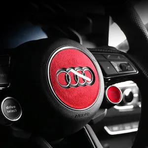 Ushilife Alcantara stiker dekorasi roda kemudi mobil cocok untuk Audi A3 A4 A5 S3 S4 S5 RS3 RS4 RS5 Q2L 2018 2019 2020 2021 2022