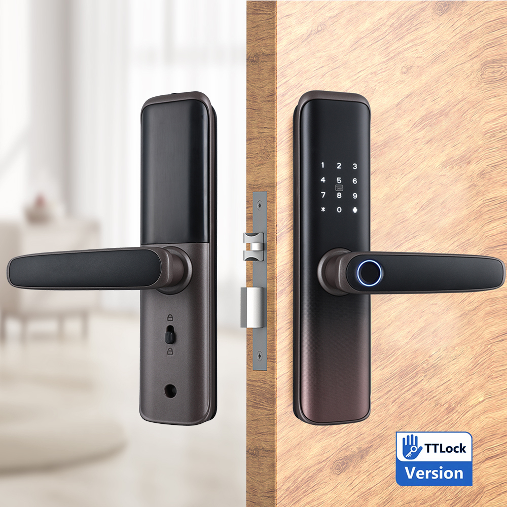TTlock Smart Lock Biometric Fingerprint Password Card Keyless Interior Door Handle for Airbnb Apartment Management BLE APP Cloud · image 4