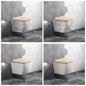Soft closing seat cover sanitary ware toilet tankless ceramic wall hung rimless toilets bathroom - Product Image 5
