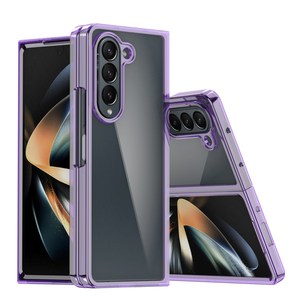 Commercio all'ingrosso di alta qualità acrilico ombra per Samsung <span class=keywords><strong>Z</strong></span> piega 6 custodia per telefono Flip stile TPU materiale PVC antiurto Wireless Mobile - Product Image 4