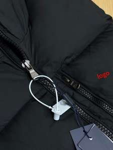 Классический мужской жилет-пуховик без рукавов с вышивкой, водоотталкивающий, дизайнерский, зимний, черный - Product Image 6