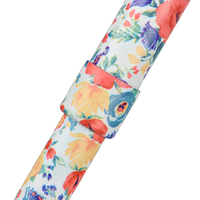 Bâton de marche élégant en aluminium à motif floral avec poignée en bois courbée et cordon de poignet, aide portable pour femmes âgées, équipement de marche en extérieur