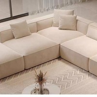Ensemble de canapé-lit convertible minimaliste de luxe, meubles modulaires pour salon avec éléments décoratifs