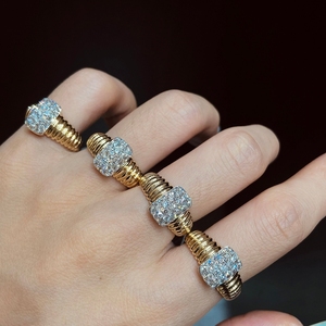 เพชร Aazuo Lab Grown Diamonds 0.60 กะรัต ทองคำแท้ 18K สีเหลืองทอง ดีไซน์วินเทจ แหวนหรูทรงไม่สมมาตร สำหรับผู้หญิง เหมาะสำหรับงานเลี้ยงสังสรรค์ - Product Image 3