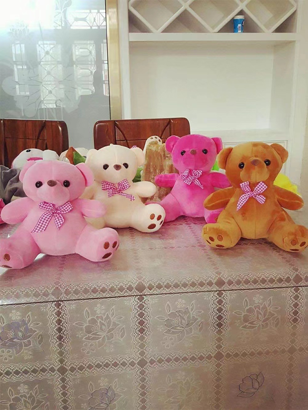 Oso de peluche con collar de cristal - 18cm - 20cm