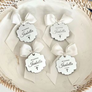 Etiquetas de Regalo Personalizadas con Nombre Grabado en Acrílico con Láser, Cruz de Espejo para Bautizo, Comunión, Boda - Product Image 5