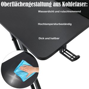 <span class=keywords><strong>Bureau</strong></span> de jeu moderne en panneaux de particules avec éclairage LED, support pour casque, porte-gobelet et grand tapis de souris – Prix abordable - Product Image 6