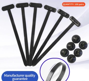 Paquete de 100 Bridas de Nylon Autoblocantes Negras de 5mm <span class=keywords><strong>x</strong></span> 90mm para Autos y Guardabarros - Product Image 1