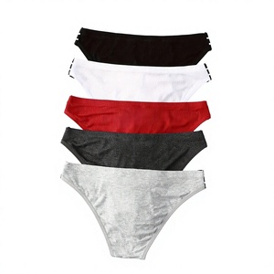 Calzoncillos bóxer de una pieza para hombre, de algodón tejido, de corte bajo, transpirables, informales, en colores sólidos, con cintura a rayas en blanco, negro, rojo y gris. - Product Image 4