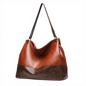 Fashion <b>Patchwork</b> Women's PU Leather Zipper Tote <b>Bags</b> Vintage for <b>Bag</b> Unique Polyester Lining Wanita - Product Image 1