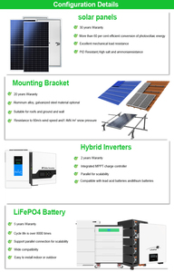 Système solaire hybride complet HF, système solaire monophasé triphasé 5kw 10kw 15kw 20kw hors réseau - Product Image 3