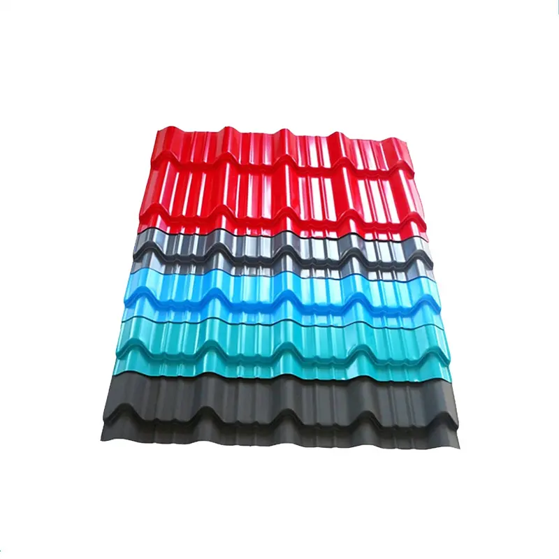 Çin'de yapılan 0.5mm oluklu çatı desen Ppgi Gi renk kaplı galvanizli sac