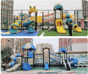 Toboggans en plastique, acier et métal PE pour enfants, équipement de jeu extérieur pour maternelle, grande capacité - Product Image 6