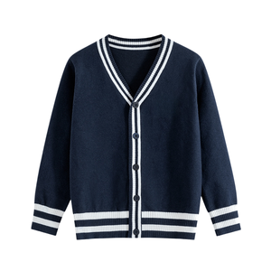 Blazer en maille <span class=keywords><strong>pour</strong></span> hommes et femmes, nouveau style coréen, chemise tricotée <span class=keywords><strong>pour</strong></span> bébé, col en V, style universitaire, collection automne - Product Image 5
