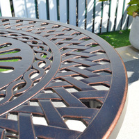 Table de repas d'extérieur en alliage d'aluminium moulé, étanche et résistante au soleil, pour balcons et jardins - Table de jardin décontractée pour l'extérieur