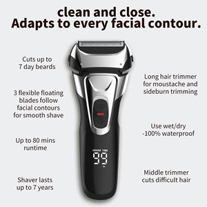 FK-605 LED ekran su geçirmez folyo tıraş şarj edilebilir erkek sakal tıraş makinesi yüz düzeltici akülü elektrikli tıraş makinesi - Product Image 3