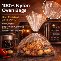 Sacs à dinde de qualité alimentaire, résistants à la chaleur, en nylon, pour la cuisson au four, emballage, vente en gros, OEM, taille personnalisée, usage commercial