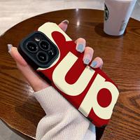 Coque de téléphone compatible avec le nouveau iPhone 16 Pro Max et l'iPhone 11, style Instagram, avec des motifs de lettres de dessins animés, protection intégrale en TPU
