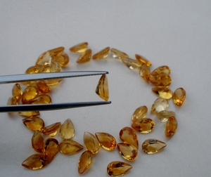 พลอยซิทรินธรรมชาติทรงลูกแพร์สีเหลืองขนาด 8x5 มม. สำหรับทำเครื่องประดับ - Product Image 4