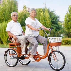 Triciclo de Carga <span class=keywords><strong>para</strong></span> <span class=keywords><strong>Adultos</strong></span> de 20 Pulgadas, Color Rosa, con Canastas <span class=keywords><strong>para</strong></span> Vegetales, Impulsado por Humanos, <span class=keywords><strong>para</strong></span> Viajes y Paseos - Product Image 2