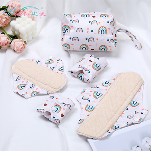 Babyshow Lot de 5 serviettes menstruelles en coton réutilisables et lavables avec protection contre les fuites et design à haute absorption et respirant - Product Image 1