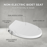 Siège de toilette intelligent avec bidet intégré, installation facile en DIY, pression d'eau réglable, en plastique PP durable, allongé, compatible avec les toilettes standard, pour une hygiène optimale
