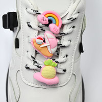 Breloques en dentelle rose mignonnes pour lacets de chaussures, design PVC Kawaii, breloques personnalisées pour lacets de chaussures, vente en gros