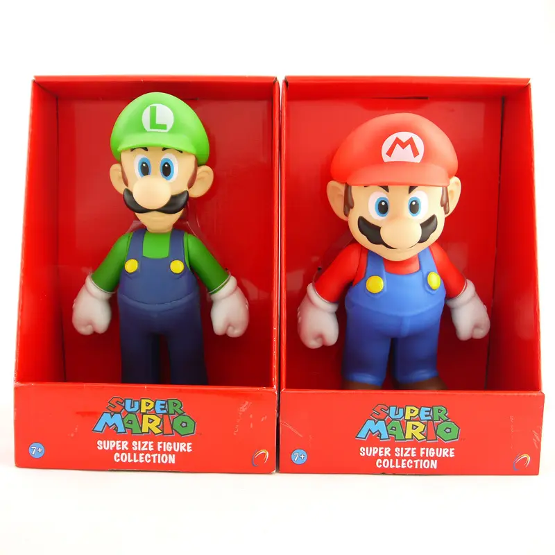 Nintendo Toy Mario Figura Super Mario PVC Caja de color Tarjeta DE CRÉDITO unisex SL 100% Inspección antes de empacar 3PCs 15*10*20cm CN;GUA