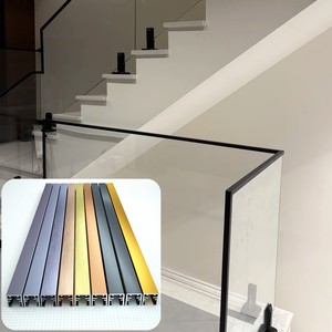 Rampe de balustrade moderne en aluminium avec profil en U, en verre trempé sans cadre et rainure pour <span class=keywords><strong>carte</strong></span>, pour terrasse - Product Image 1