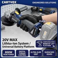 Meuleuse d'angle sans fil CARTVOX 20V 125mm 5 pouces, moteur sans balais 8500 tr/min, outils électriques haute puissance CT5320