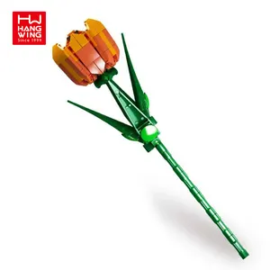 HW Artificial Beauty Flower Dekorative Ziegel Garten Montage Modell Set Nr. Tulpe Baustein 132St