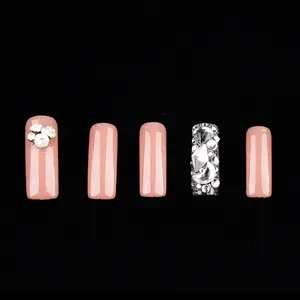 Private Label 500Pcs Full Cover Press On Nail Tips False Fake Soak Off Gel Long Almond Nail Extension Tips