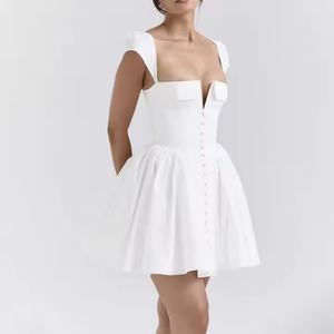 Vestido de Playa Elegante y Sexy 2025, Nuevo Vestido de Moda Sólido de Fábrica para Mujer - Product Image 3