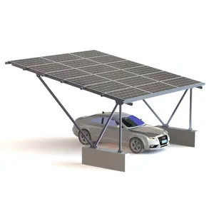Rayonnages solaires montés au sol, installations de parking de voiture pour abri solaire commercial