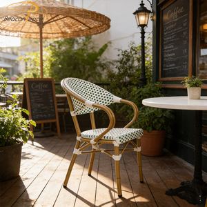Chaise de jardin de style français, chaise de salle à manger en rotin d'extérieur, chaise de <span class=keywords><strong>bistrot</strong></span> de café français pour restaurant, café - Product Image 2