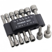 Jeu de douilles hexagonales robustes en CR-V, embouts hexagonaux de 1/4 po, 14 pièces, tailles SAE : 3/16 po, 1/4 po, 9/32 po, 5/16 po, 11/32 po, 3/8 po, 7/16 po