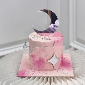 Decoración Acrílica de Estrella y Luna para Pasteles, Color Plateado, Suministros para Repostería de Fiestas de Cumpleaños - Product Image 3