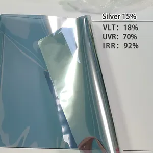 Zilveren 15% Architecturale Glasfilm Home Window Sticker One-Way Reflecterende Zonne-Energie Warmte Isolatie Zonnebrandcrème Film