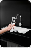 Baño de plástico Enchufe pequeño pop up Click Clack con desagüe de desbordamiento G 1'1/4 desagüe de agua del lavabo con cubierta de acero inoxidable